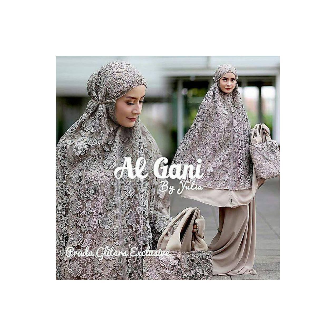 Mukena Al Gani Prada Glitter Coklat Milo by Yulia