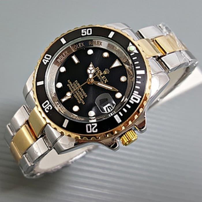 BEST SELLER!!! Jam Tangan Rolex Combiblack Pria Rantai Keren Elegant