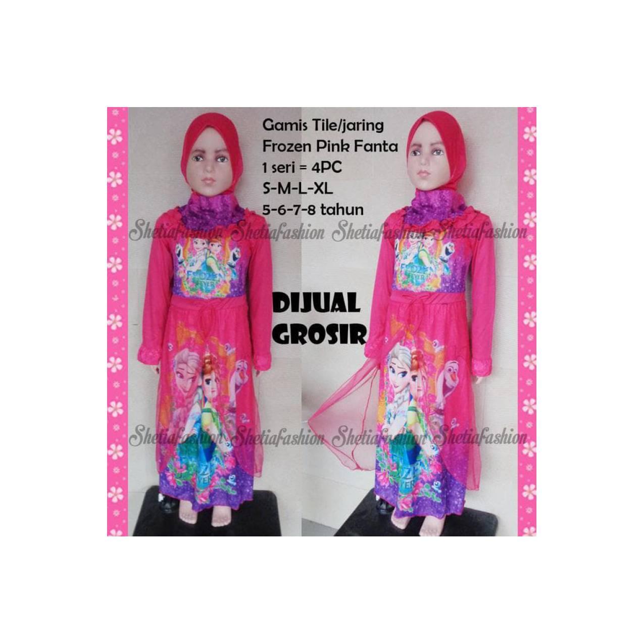 sale frozen fanta gamis karakter anak baju muslim frozen plus jilbab