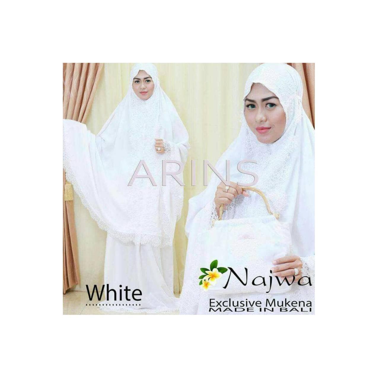 MUKENA NAJWA WHITE , PUTIH SERIES, MUKENA BALI