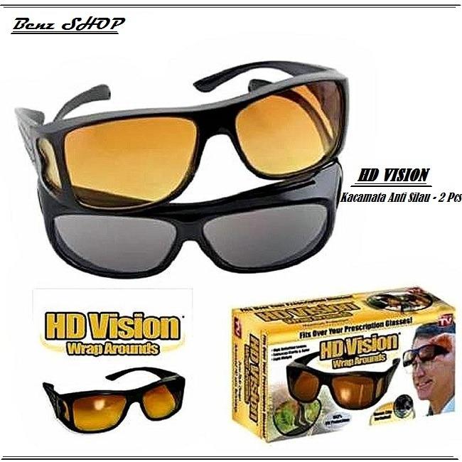 High Quality Kacamata Anti Silau HD VISION / Kacamata Berkendara Cocok Buat Touring - 2 Pcs Untuk Siang dan Malam