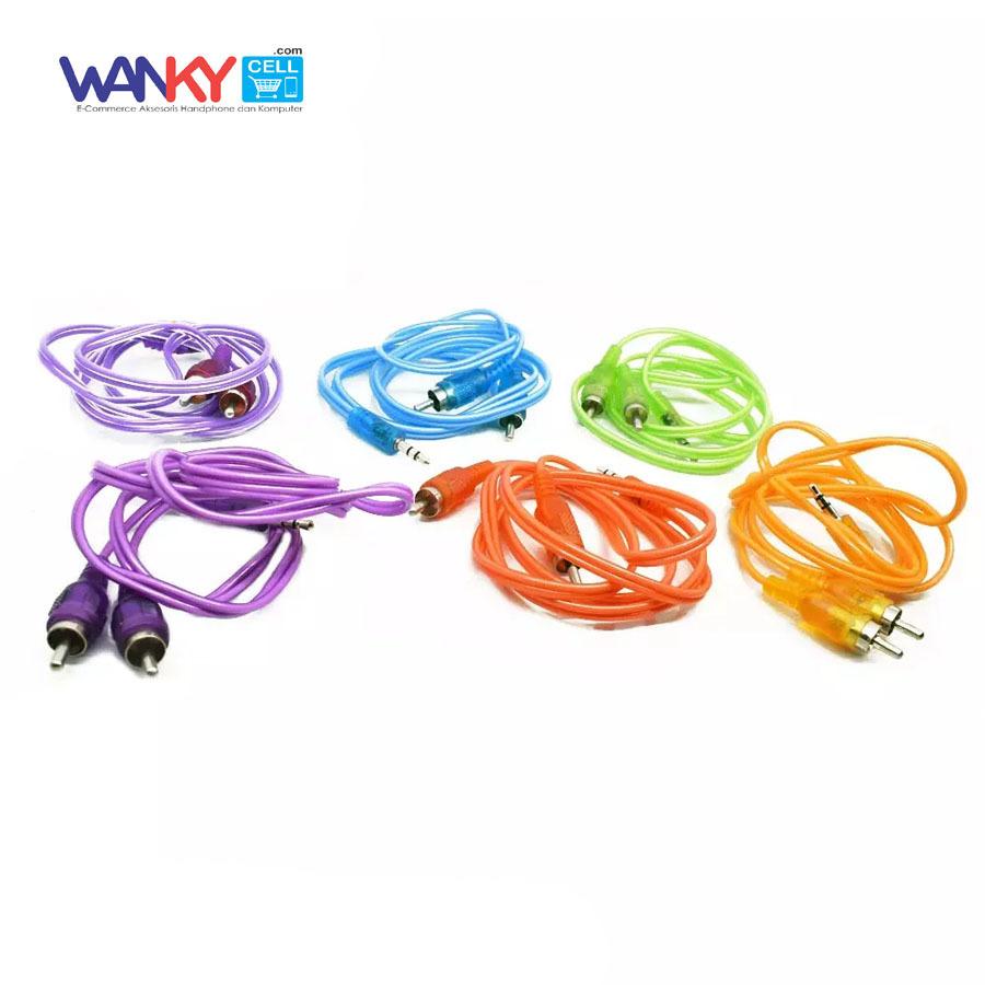 Kabel Aux 2in1 3.5mm Smartphones/Laptop/Tablet to Speaker - Random