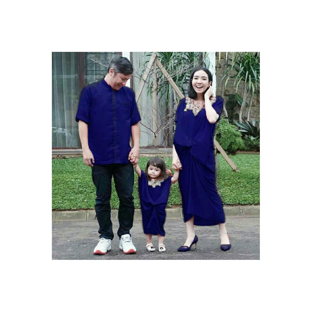couple kaftan satin gisella 3in1 ( ibu+anak+ayah)