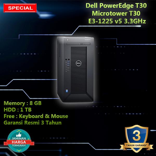 PROMO Server Dell PowerEdge T30 Server ram 8GB hardisk 1TB Garansi 3 Tahun