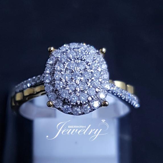 Cincin EMAS BERLIAN Eropa ASLI NATURAL DIAMOND Kawin Nikah Wanita
