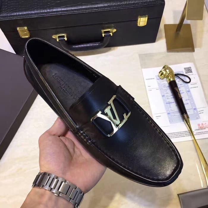 HARGA DISKON!!! Sepatu Kulit Casual Loafer Pria Cowok Lv Louis Vuitton Kw Mirror Ori