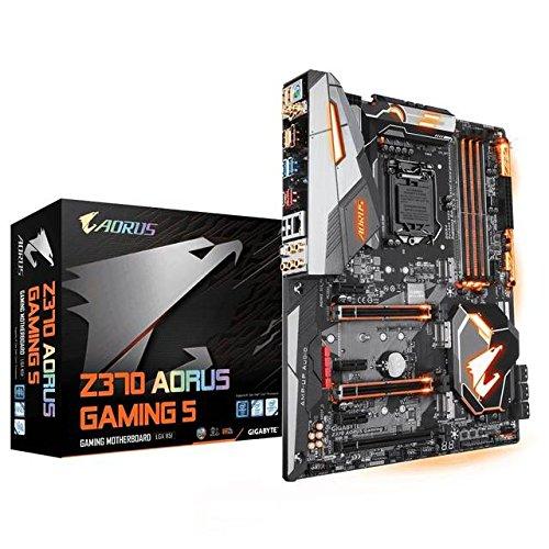 Gigabyte Motherboard Z370 Aorus Gaming 5 - LGA 1151 (300 Series) Intel Z370 (WiFi AC) HDMI SATA 6Gb/s USB 3.1 ATX Intel Motherboard - Hitam