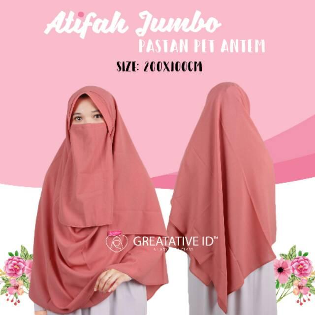 (TERBARU) Pashmina Instan Jumbo Cadar Atifah (PLUS CADAR) (bata)