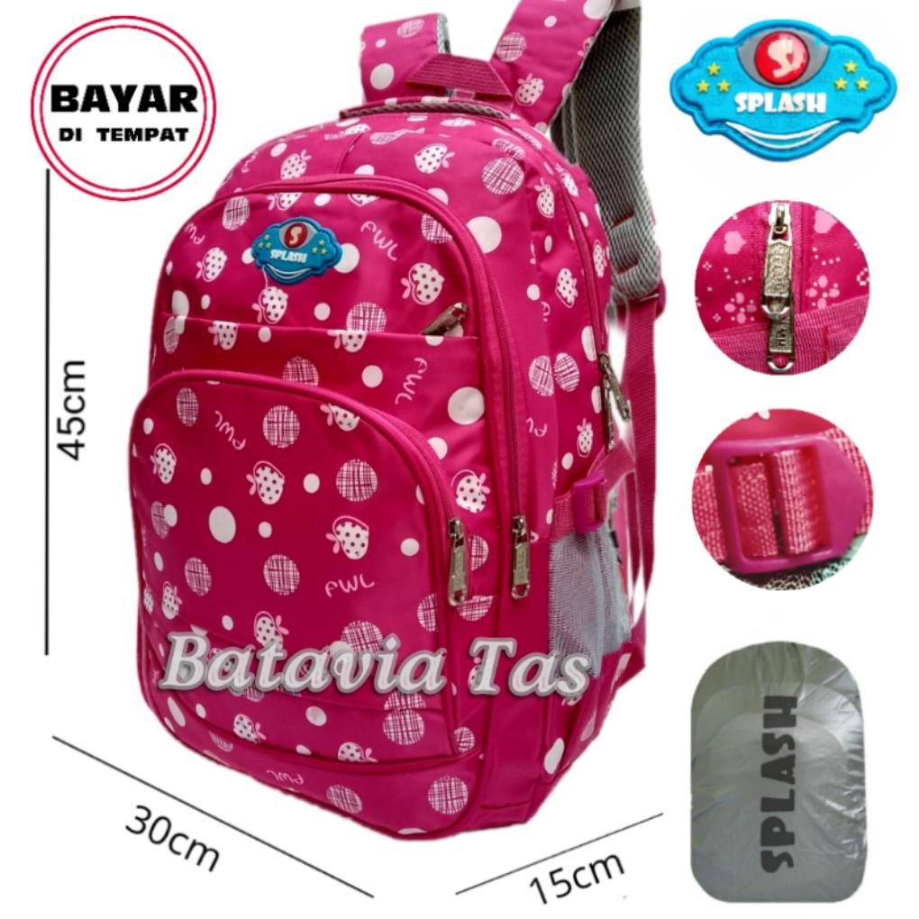 Batavia Tas Ransel Splash Tas Pria Tas Wanita Tas Ransel Pria Tas Ransel Wanita Tas Ransel Anak Tas Anak Sekolah Import Tas Sekolah Murah Tas Laptop Tas Punggung Tas Sekolah Import Fanta + Waterproof Raincover