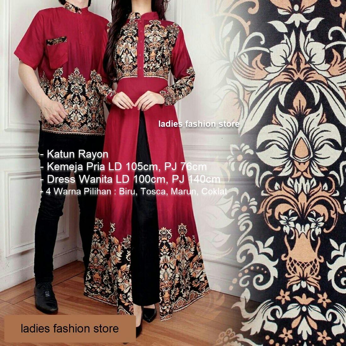 Batik Couple Pasangan / Batik Kemeja Pria / Dress Batik Wanita Panjang / Batik Wanita Hijab / Batik Kembar Pasangan Pria Wanita / Kemeja Pria Murah / Batik Bahan Adem / Baju Batik Murah / Stelan Batik Muslim / Batik Model Baru Tunik (mirandaas) AK – MARUN