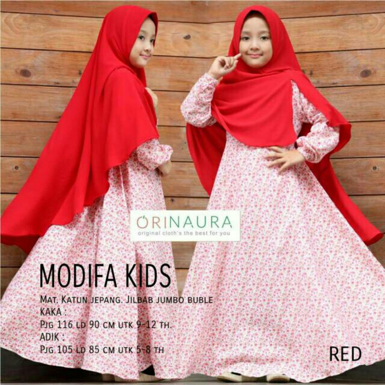 Gamis anak (5-8 th) GA277 katun jepang jilbab jumbo bubble dengan bordir pinggang