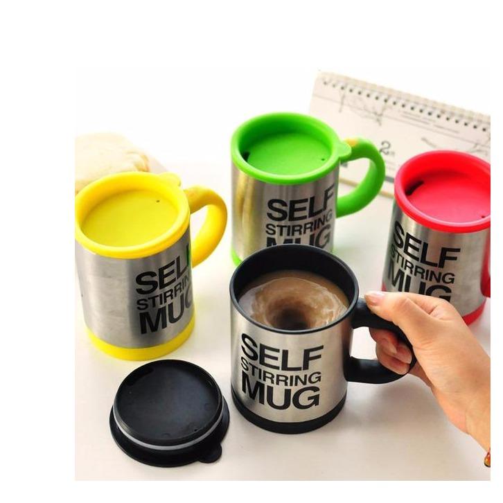 Gelas Kopi Putar Unik Ajaib Aduk Sendiri Self Stirring Mug