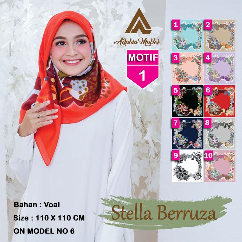 Hijab Segi Empat STELLA BERRUZA 1 By ADABIA MUFLER - Jilbab kerudung MOTIF