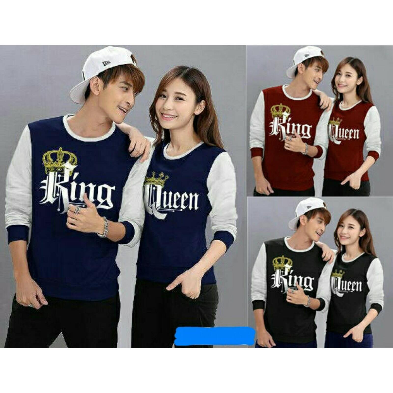 legiONshop-baju pasangan sweater pasangan sweater couple atasan murah pakaian couple terbaru baju kembar baju couple sweater kembar KING QUEEN KIMONO (pria dan wanita )