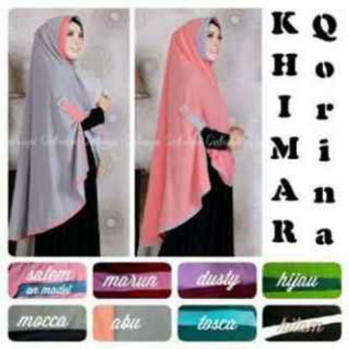 KERUDUNG JILBAB KHIMAR QORINA SYARI jersey super nonpet hijab EIC SHOP A2859