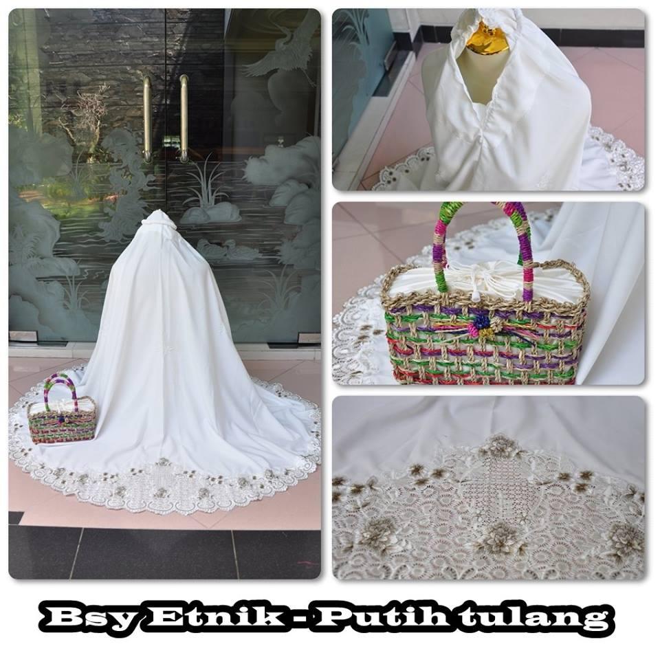 TERLARIS!!! MUKENA BSY ETNIK PUTIH TULANG (BW) mukena mewah / mukena dewasa / mukena tatuis / mukena anak / mukena bali / mukena katun jepang