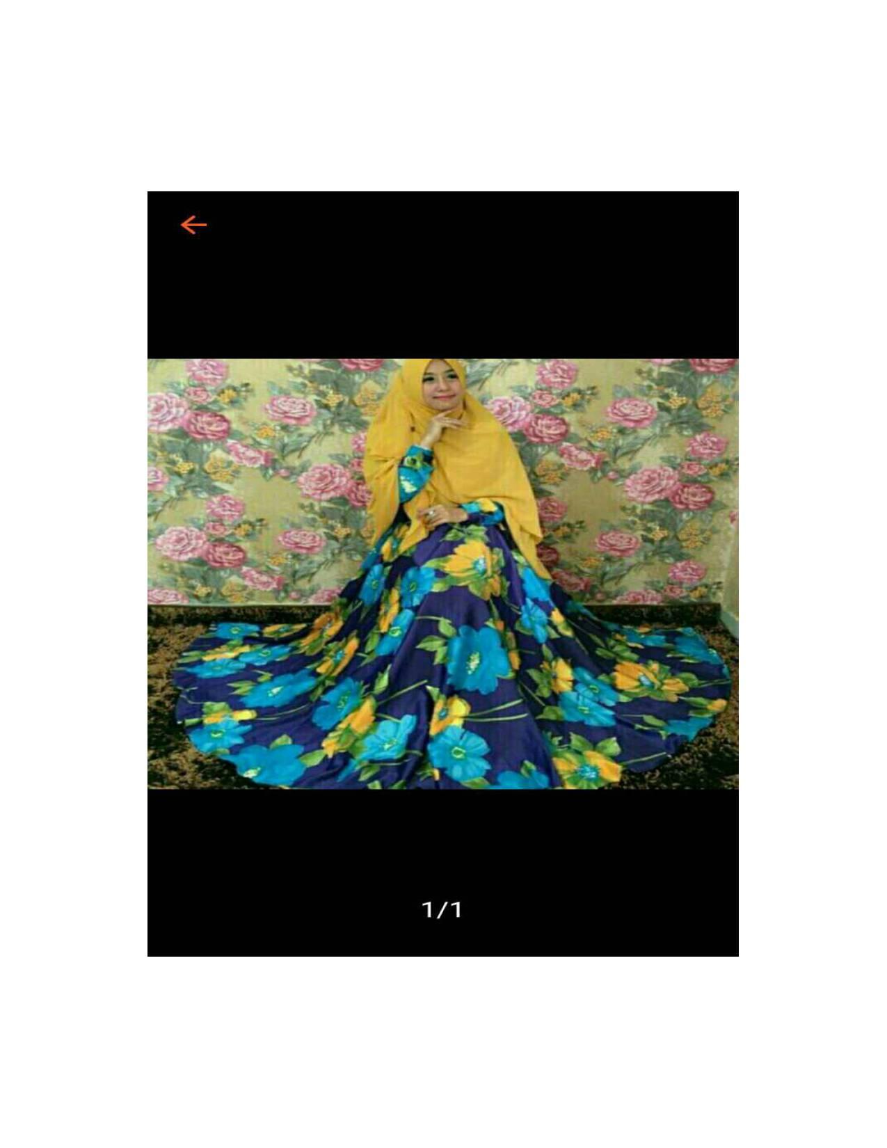 SET GAMIS BIRU KUNING MATT LK 4 METER+ BERGO 2 LAYER CERUTI REALPICT