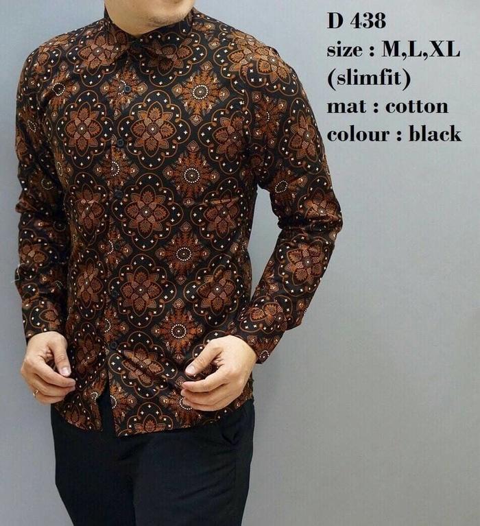 Promo batik BAJU KEMEJA BATIK PRIA SLIM FIT MODERN MEWAH LENGAN PANJANG CB337