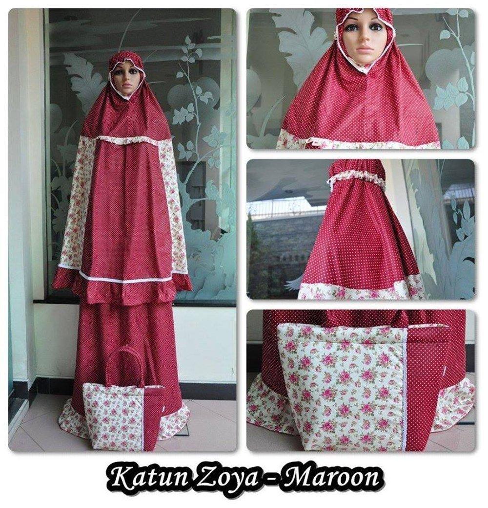 Mukena Katun Zoya Maroon di lapak Grosir Mukena Dessy mukenadessy
