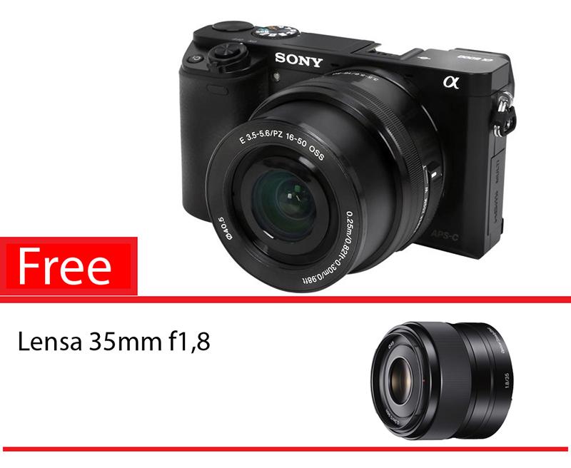 Sony ILCE ALPHA A6000L 16-50mm OSS Black + SEL 35 mm F1.8 Black