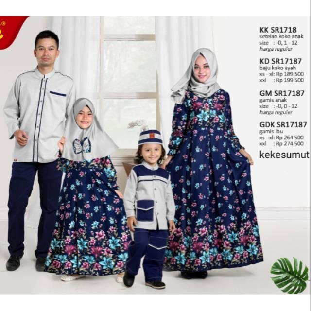 Kekesumut (-0-4) HARGA SATUAN Sarimbit keluarga SR 17187 Pusat Grosir busana muslim Keke Original (koko anak size 4)