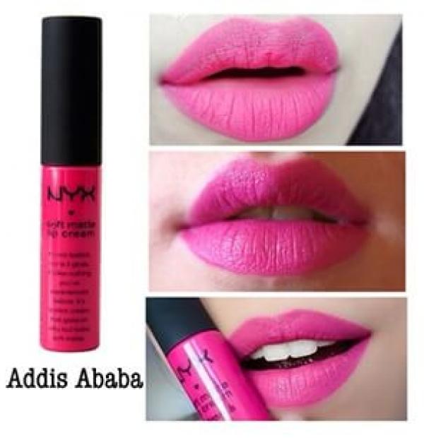 NYX Professional Makeup Soft Matte Lip Cream 07 Addis Ababa- Lipstik Matte Pink Fuchsia Long Lasting Lightweight Tahan Lama