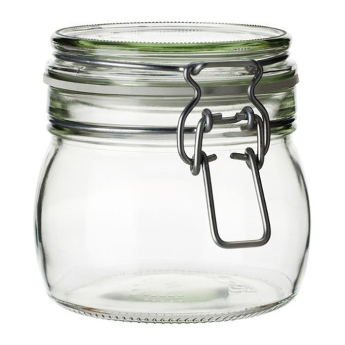 IKEA KORKEN Toples Kecil dengan penutup, kaca bening