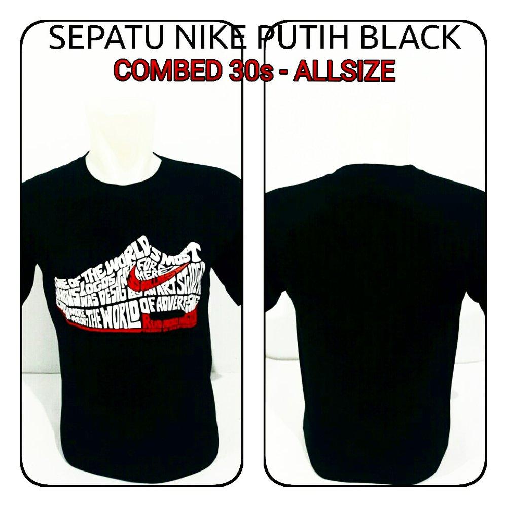 Kaos distro sepatu nike putih black di lapak Zuperone mart superone