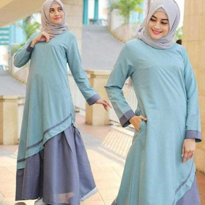 Diskon 35% Baju Atasan Muslim Murah /Gamis Murah Kaila Dres | Baju Lebaran Muslim Wanita Anak Pria