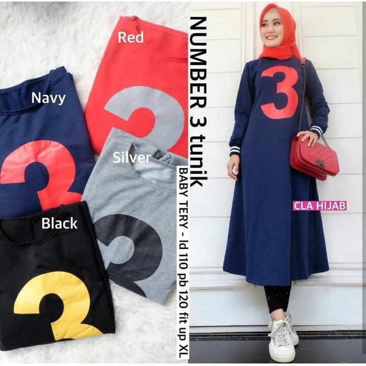 Baju Original Muslim Blus Number 3 Tunik Blouse Baju Panjang Wanita Pakaian Modis Casual Modern Baju Kerja Trendy Terbaru 2018