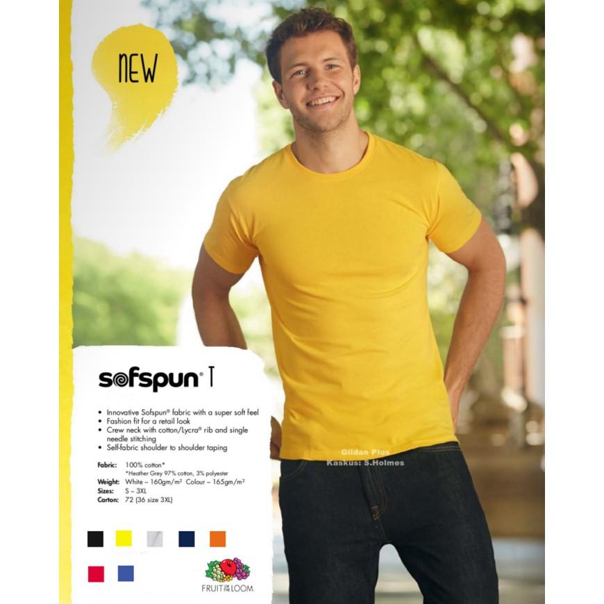 Fruit Of The Loom Soft Premium Tee FOTL Kaos Polos By: Gildan Plus - J5pomg