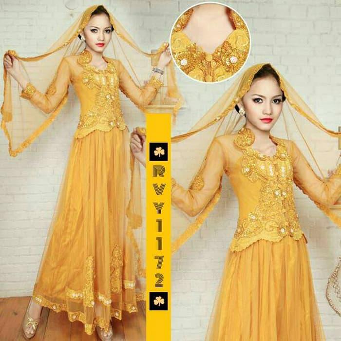 Gaun Kebaya - Gaun Akad Nikah - Baju Akad Nikah - Gaun Wisuda - Kebaya Modern - Gaun Pengantin - Termasuk Selendang