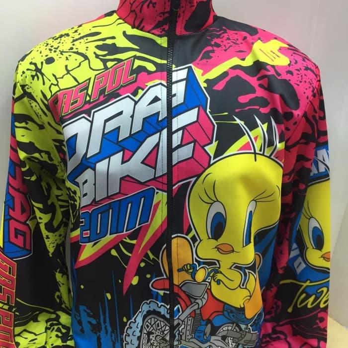 Jaket Motor Cross Drag Bike Tweety Merah