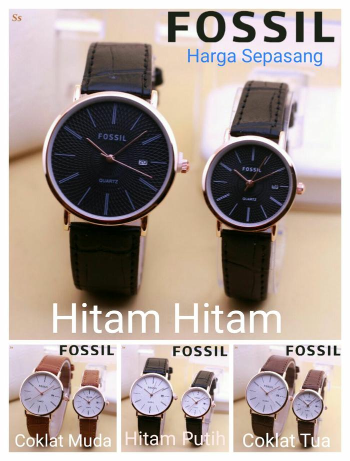 Jam Tangan Couple Pasangan Fossil Kulit Tanggal 1888
