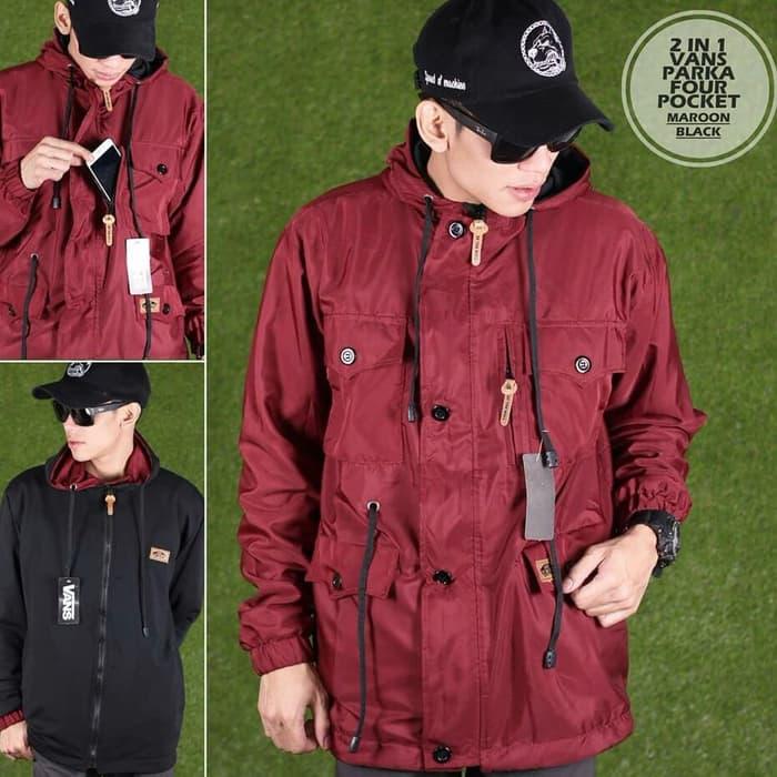 DISKON jaket pria vans bb parka/jaket bolak balaik TERMURAH