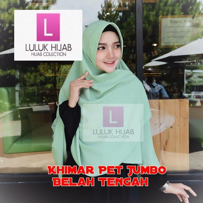 HIJAB / KHIMAR JUMBO PET ANTEM 80 x 110 cm WOLFIS / BERGO SYARI POLOS INSTAN / GROSIR JILBAB MURAH (belah mocca)