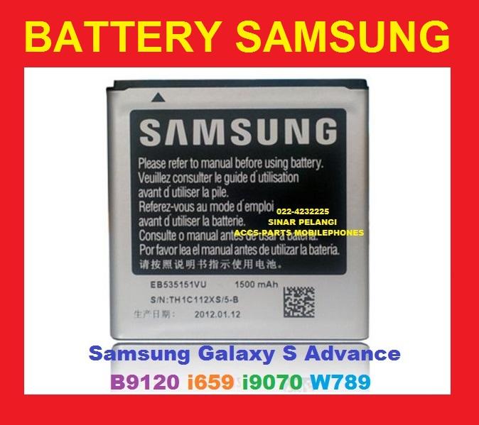 Grs Gnt Baru Battery Batre Baterai Samsung I9070 Galaxy S Advance Eb535151vu 1500mah 100307