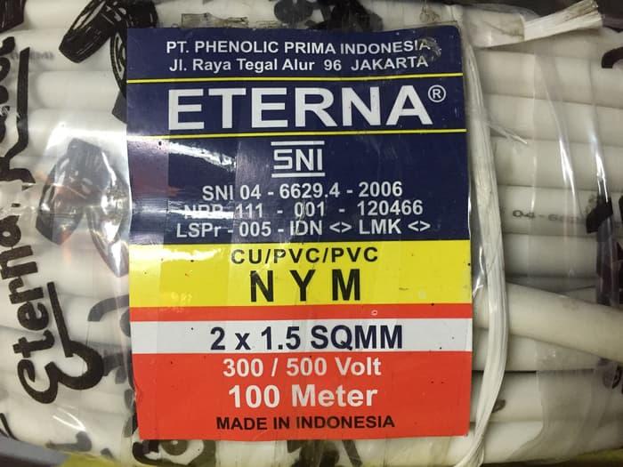 KABEL 2 X 1,5 MM MERK ETERNA SNI (100 METER)