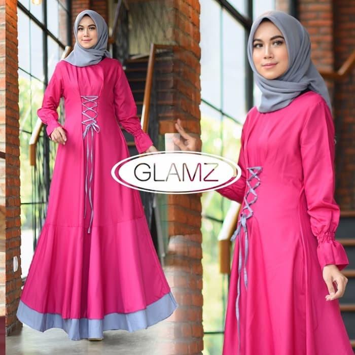 Baju Muslim Gamis Remaja/Baju Hijabers/Pakaian Lebaran Syahirah Fushia