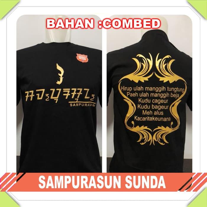 KAOS BAJU TSHIRTS TRENDY - SAMPURASUN SUNDA - Hitam, L
