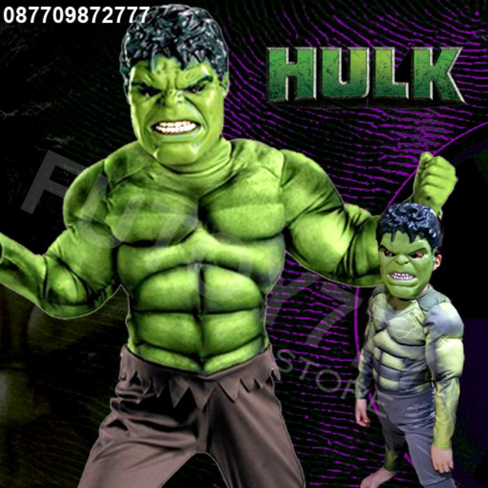 Baju kostum anak Hulk Superhero Super Hero ulang tahun laki lelaki