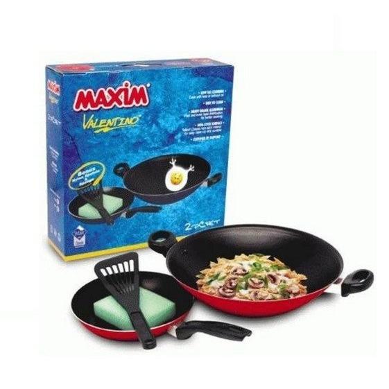 Maxim Valentino Set - Teflon Wajan Penggorengan (Isi 2)