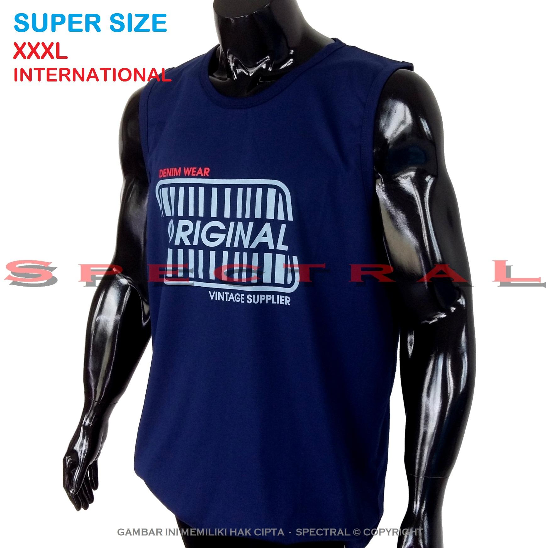 Spectral – 3XL SINGLET SUPER BIG SIZE XXXL 100{55e037da9a70d2f692182bf73e9ad7c46940d20c7297ef2687c837f7bdb7b002} Cotton Combed Kaos Distro Jumbo T-Shirt Fashion Ukuran Besar Polos Celana Olahraga Atasan Pria Wanita Dewasa Bapak Orang Tua Muda Terbaru Gemuk Gendut Sport Bagus Keren Baju Cowo Cewe Pakaian 3L ORIGINAL