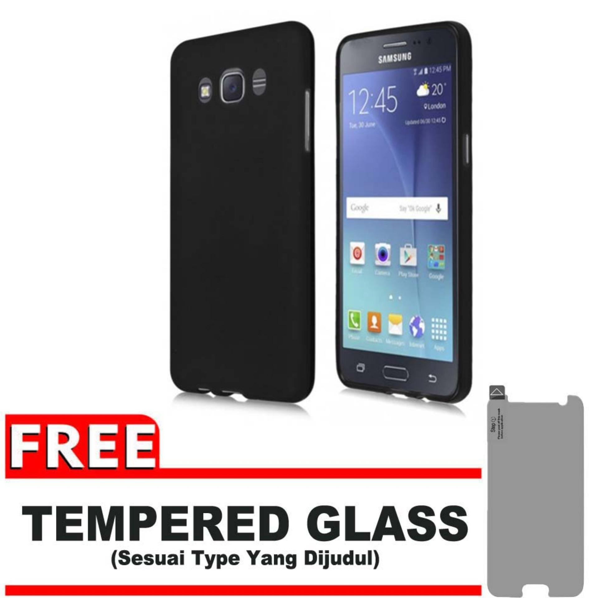 DarkNight for Samsung Galaxy J2 (2015) / J200 / 4G LTE / Duos | Slim Case Black Matte Softcase Premium (Anti Minyak/Anti Sidik Jari) - Gratis Free Tempered Glass Protector - Hitam Doff