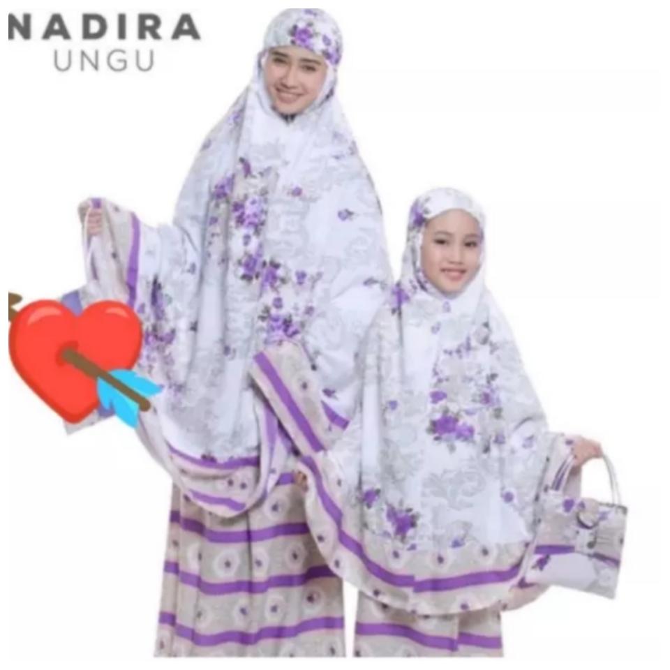 MUKENA PASANGAN/ COUPLE KATUN ADEM IBU DAN ANAK WARNA UNGU