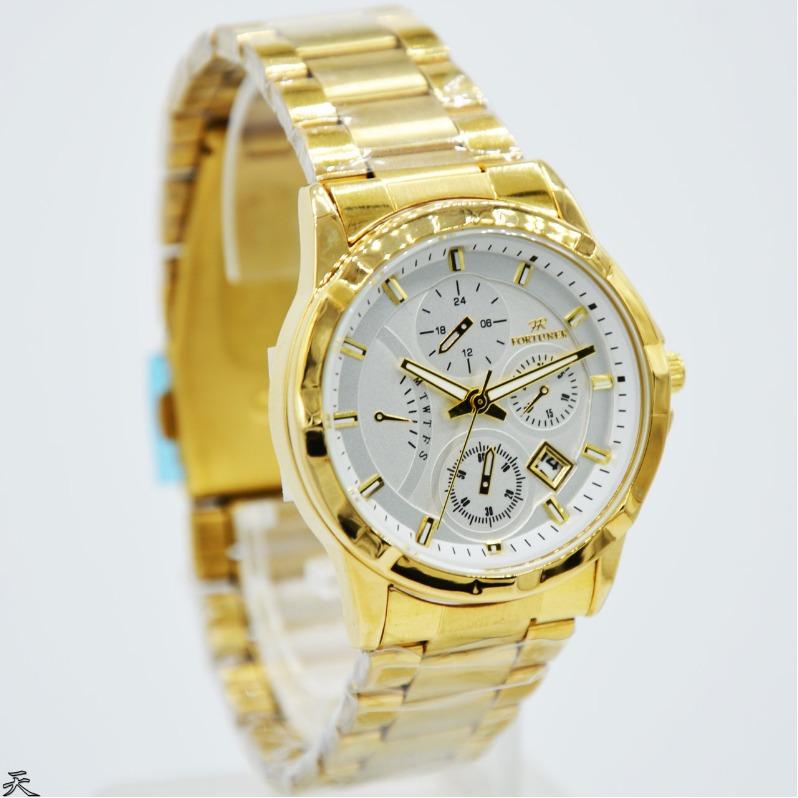 Fortuner - Jam tangan wanita - stainless steel - tanggal aktif - Original