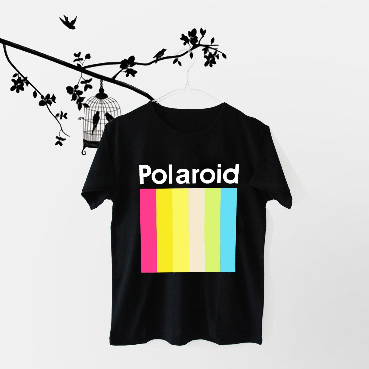 Tumblr Tee / T-Shirt / Kaos Wanita Lengan Pendek Polaroid Warna Hitam