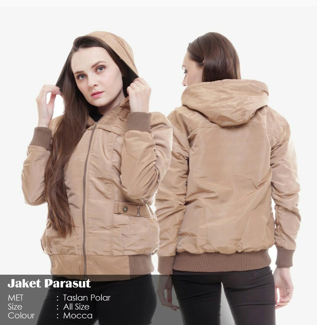 GA JAKET CEWE PARASUT HOODIE CLACK MOCCA KEREN JL011225