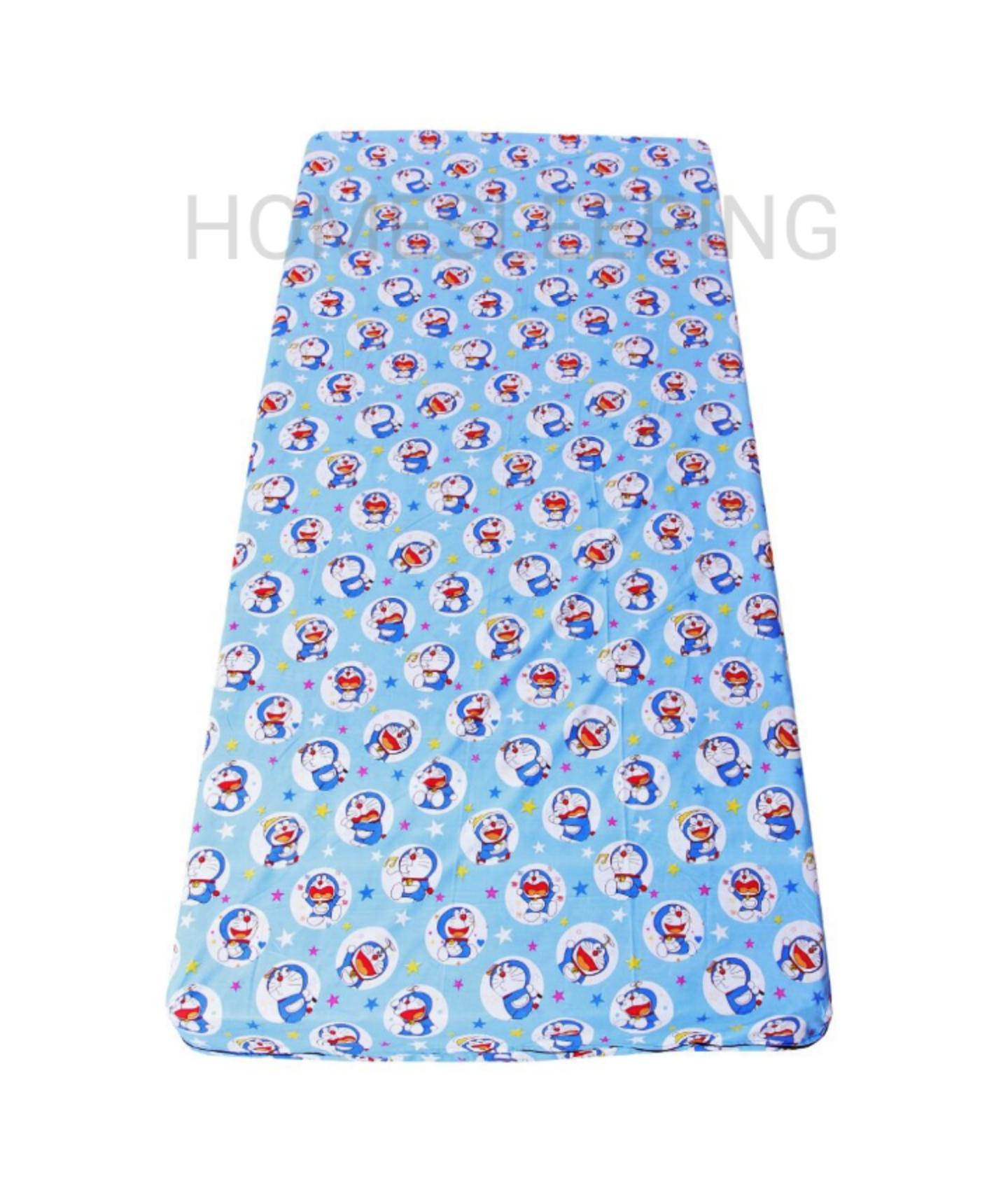 Sarung kasur busa resleting 90x200x20 doraeemon katun cvc