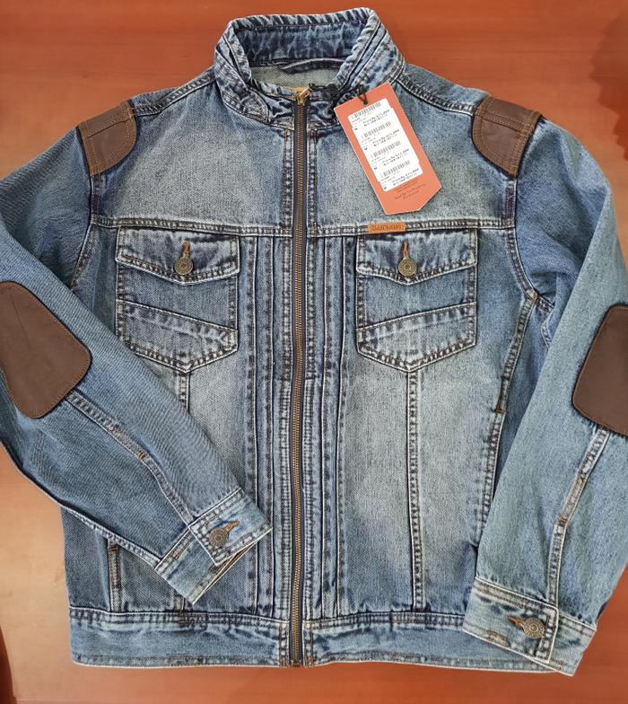 TERLARIS gabrielle jaket denim vintage look dengan kulit